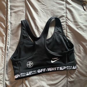 off white x nike black sports bra
